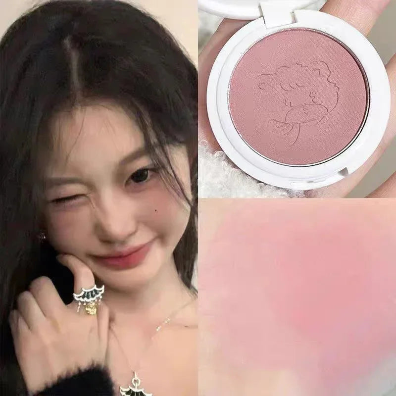 Cute Powder Blusher Natural Matte Brightening Rouge Peach Pink Blusher Face Cheek Tint Blush Contour Makeup Palette Cosmetics